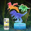 Miniatyrbild 1 av 7: Dinosaurie 3D Illusion Nattlampa med 3 Mönster Dynamisk Colo