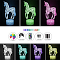 Miniatyrbild 2 av 7: Coola saker för sovrum Unicorn 3D visuell lampa Touch LED Ta