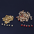 Pikkukuva 3 / 9: 50 kpl 8 mm:n kristallitimantti koriste niitit DIY nahkakengät vaatteet niitit (punainen kristalli)
