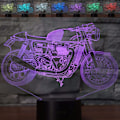 Miniatyrbild 1 av 8: 3D Illusion Nattlampa Motorcykel 7 Färgförändrande Touch Switch USB-driven LED Dekoration Bordlampa för Semester Födelsedag Jul Halloween