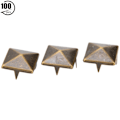 Miniatyrbild 1 av 9: 100 st fyrkantiga pyramidpunknitar 4 klor metallnitar för armband kläder skor handväska brons 10 mm