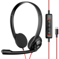 Miniatyrbilde 1 av 6: USB-C Hodetelefon med Mikrofon for Bærbar PC Telefon, Hodetelefoner med Støydemping Mikrofon for Datamaskin, On-Ear Ledningsbundet Kontor Call Center Hodetelefon for USB-C