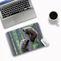 Miniatyrbillede 1 af 3: Ultra tynd Medium Gaming Mouse Pad (200*240*3mm Overflade, Holdbar Polycarbonat Overflade, Silikone + Stof Mønster: Panda) Grå