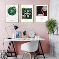 Miniatyrbild 1 av 8: Sommar Flamingo Väggkonst Canvas Tryck Affisch, Enkelt Mode Konst Ritning Dekor