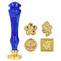 Miniatyrbillede 3 af 10: Voksforseglingsstempel 4 stempler Retro klassisk design Klart mønster Nem installation Bredt anvendt Voksforseglingsstempel Gloomy Blue