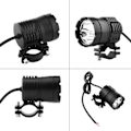 Pikkukuva 11 / 11: CNC-alumiininen 40W 4 LED-moottoripyörän ajovalo etuvalo päävalo
