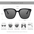 Miniatyrbilde 4 av 6: Retro Oversized Firkantede Solbriller for Kvinner Trendy Klassisk Stil Solbriller UV400 Beskyttelse B1:black