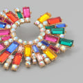 Miniatyrbild 3 av 4: Örhängen i legering med strass och solrosmönster för kvinnor