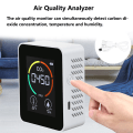 Miniatyrbillede 4 af 5: CO₂-detektor Digitalt termometer Hygrometer Luftkvalitetsmonitor TVOC Formaldehyddetektor White