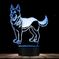 Miniatyrbild 4 av 5: 3D Varg Hund Nattljus Lampa Illusion Led 7 Färgförändring T