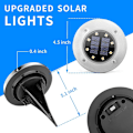 Miniatyrbillede 5 af 6: Solcelled Jordlys, 8 LED Solcelled Disklys Udendørs Vandtæt Landskabsplejelys til Havegård Dæk Gangbro Terrasse Sti (8, Hvid) White 8