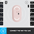 Miniatyrbillede 5 af 7: Logitech M350 Pebble trådløs mus med Bluetooth eller 2,4 GHz-modtager, lydløs, slank computermus med stille klik Pink