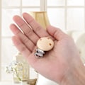 Miniatyrbillede 10 af 10: 10 stk./parti Sød Rund Træ Naturlig Baby Sutteklips Charm Spædbarn Nippel Låse 3 Huller