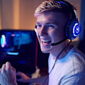 Miniatyrbillede 6 af 6: Gaming Headset til PS4 PS5 Xbox One Switch PC med støjreducerende mikrofon, dyb bas stereolyd Black Blue