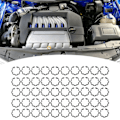 Miniatyrbilde 10 av 11: 50 stk 1,3 mm AC-kompressorclutch-snap-ring svart jern presis passform for 10S AC-kompressorclutch-aksel