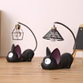 Miniatyrbilde 3 av 10: Harpiks Katt Design Lampe Kreativ Nattlys Bord Sengelampe for Lesing (Jern Tråd Lampskjerm, 3.1 x 4.7 x 6.7 Tommer)