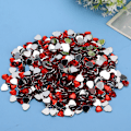 Miniatyrbilde 4 av 10: 1000 stk akryldiamant bryllupsdekorasjon DIY klær tilbehør kortdekor hjerteform (rød)