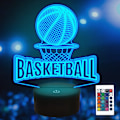 Miniatyrbillede 1 af 8: Basketball 3D Illusion Lampe, Attivolife Fjernbetjening med 16 Farveskift