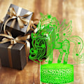 Miniatyrbild 6 av 8: 3D Illusion Monocerous Unicorn Nattlampa 16 Färgförändring Till