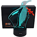 Miniatyrbild 1 av 6: Penguin Visual 3D Lamp Illusion 2D Nattlampa Xmas Chirstma