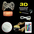 Miniatyrbild 6 av 7: Gamepad 3D Illusion Lamp, 3D nattlampa för pojkar med fjärrkontroll