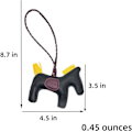 Miniatyrbild 6 av 6: Läder Tassel Pony Nyckelring Läder sydd häst styling söt mode väska tillbehör Black