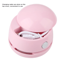 Miniatyrbilde 7 av 10: Mini gjenladbar bærbar skrivebordsstøvsuger støvsamler rengjøringsmaskin (rosa)