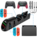 Miniatyrbilde 3 av 5: Laderstasjon for Nintendo Switch/Switch OLED-modell Joy Con og for Switch Pro-kontrollere Laderdokk med USB 2.0-plugg og -porter, Kun for Nint