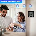 Miniatyrbild 3 av 8: Duschklocka Vattentät, Digital Klocka Timer Klocka med Alarm, Badrumsklocka med Sugkopp, Temperatur Fuktighetsdisplay, 3 Monteringsmetoder Black