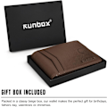 Miniatyrbillede 5 af 5: Herre Wallets Slim Rfid Læder 2 ID Vindue Med Gaveæske palm coffee