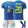 Miniatyrbillede 1 af 2: UEFA Euro 2024 Brasilien udebanesæt til børn No.20 Vini XS