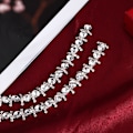 Miniatyrbillede 7 af 9: 1 Yard Krystal Glas Rhinestone Pynt Kæde DIY Tøj Smykker Kostume Applikation Hvid