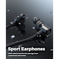 Pikkukuva 4 / 8: Q30 HD+ Bluetooth-kuulokkeet korvan sisäiset langattomat 5.2 magneettiset kuulokkeet IPX5 hikikestävät nappikuulokkeet mikrofonilla urheiluun, upea basso, 10 mm:n ajurit, Black