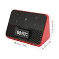 Miniatyrbilde 2 av 10: Trådløs ladestasjon 15W 3 i 1 trådløs telefonlader med Bluetooth-høyttaler digital alarmklokke Red