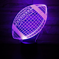Miniatyrbillede 6 af 7: Rugby LED Natlampe, 16 Farver Fjernbetjening & Smart Berøringsdæmpbar 3D Illusion Sengelampe