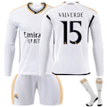Miniatyrbillede 1 af 2: 23-24 Real Madrid Hjemmefodboldtrøje Langærmet Sæt Børnefodboldtøj No.7 Ronaldo 28