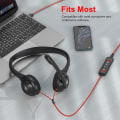 Miniatyrbillede 4 af 7: HW02 USB Computer Headset med Klar Chat-Mikrofon, Letvægts On-Ear Trådløst Headset til MS Teams, Skype, Webinarer, Call Center og Mere (Sort) Black