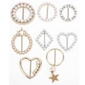 Miniatyrbillede 10 af 10: 8 stk. Perle Tørklæde Spænde Elegant Mode Blanke Faste Stabile Simplistiske T-Shirt Clips