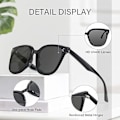 Miniatyrbilde 3 av 6: Retro Oversized Firkantede Solbriller for Kvinner Trendy Klassisk Stil Solbriller UV400 Beskyttelse B1:black
