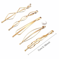 Miniatyrbillede 2 af 7: 10 stk. Bobby Pin Hårnål Geometrisk Metal Hårklemme Hårspænder til Kvinder Pige Hårstyling Nåle Gold