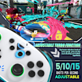 Miniatyrbilde 3 av 6: Bryterkontroller, trådløs Pro-kontroller for Nintendo Switch/Lite/OLED, trådløs bryterkontroller med 8 LED-lys/Turbo/Dobbel vibrasjon/6 Gyro Ax Off-white