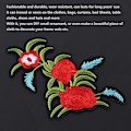 Miniatyrbillede 7 af 9: Rød rose broderet patch DIY dekoration tøj strygejern sy mærkat håndværk tilbehør