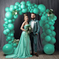 Miniatyrbillede 7 af 7: 130 stk. Blågrønne balloner i forskellige størrelser 18\" 12\" 10\" 5\" Ballonbue guirlande sæt perfekt til fødselsdagsfest, dimission, babyshower, bryllup, ferie Tiff Blue