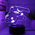 Pikkukuva 1 / 3: 3D-illuusioyövalo, musta USB-kosketus seitsemän väriä, 16 väriä voidaan vaihtaa kaukosäätimellä (3D-lamppu-Q13) Type 1