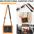 Miniatyrbilde 5 av 9: Etui til iPad Air 13 tommer (M3 2025) & (M2 2024), Sh0ckproof Design med Blyantholder/Skjermbeskytter/Roterende Håndstropp, Beskyttelse Orange New iPad Air 13 20242025