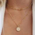 Miniatyrbild 3 av 5: Fina flerskiktade halsband med initialer för kvinnor, 14K guldpläterade