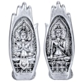 Miniatyrbild 1 av 10: Resin Retro Art Vardagsrum Buddha Statyer Buddhistisk Figur Heminredning PrydnadSilver