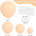 Miniatyrbillede 2 af 8: 129 stk. Nøgenfarvede balloner i forskellige størrelser 18 12 10 5 tommer Beige ballonguirlande bue til festdekoration Køn afsløring Graduering Bryllup Nude