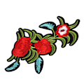 Miniatyrbillede 2 af 9: Rød rose broderet patch DIY dekoration tøj strygejern sy mærkat håndværk tilbehør