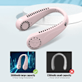Miniatyrbilde 3 av 5: Portable Bladeless Hengende Nakkevifter med Skjermvisning og 5 Hastighetsnivåer, USB Oppladbar, 360° Kjøling Bærbar Personlig Vifte f